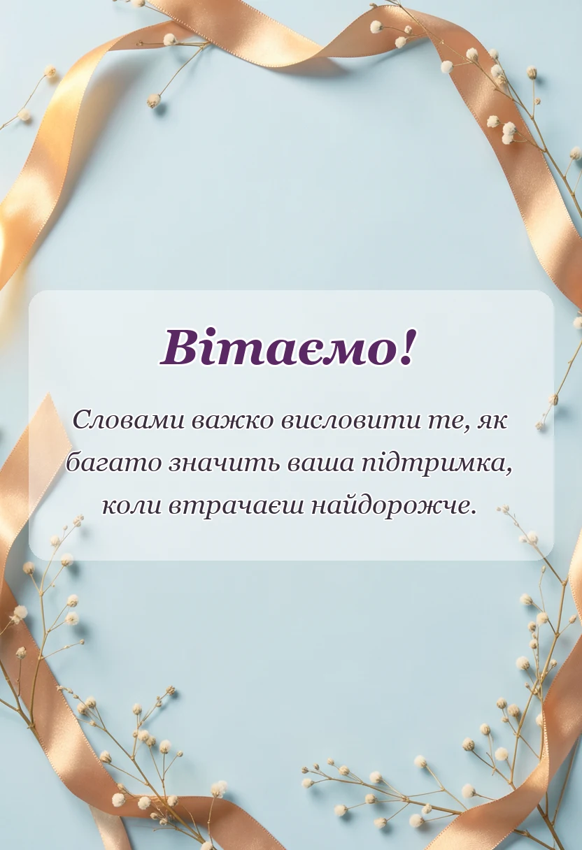 листівка з побажанням - подяка за співчуття через смерть мами