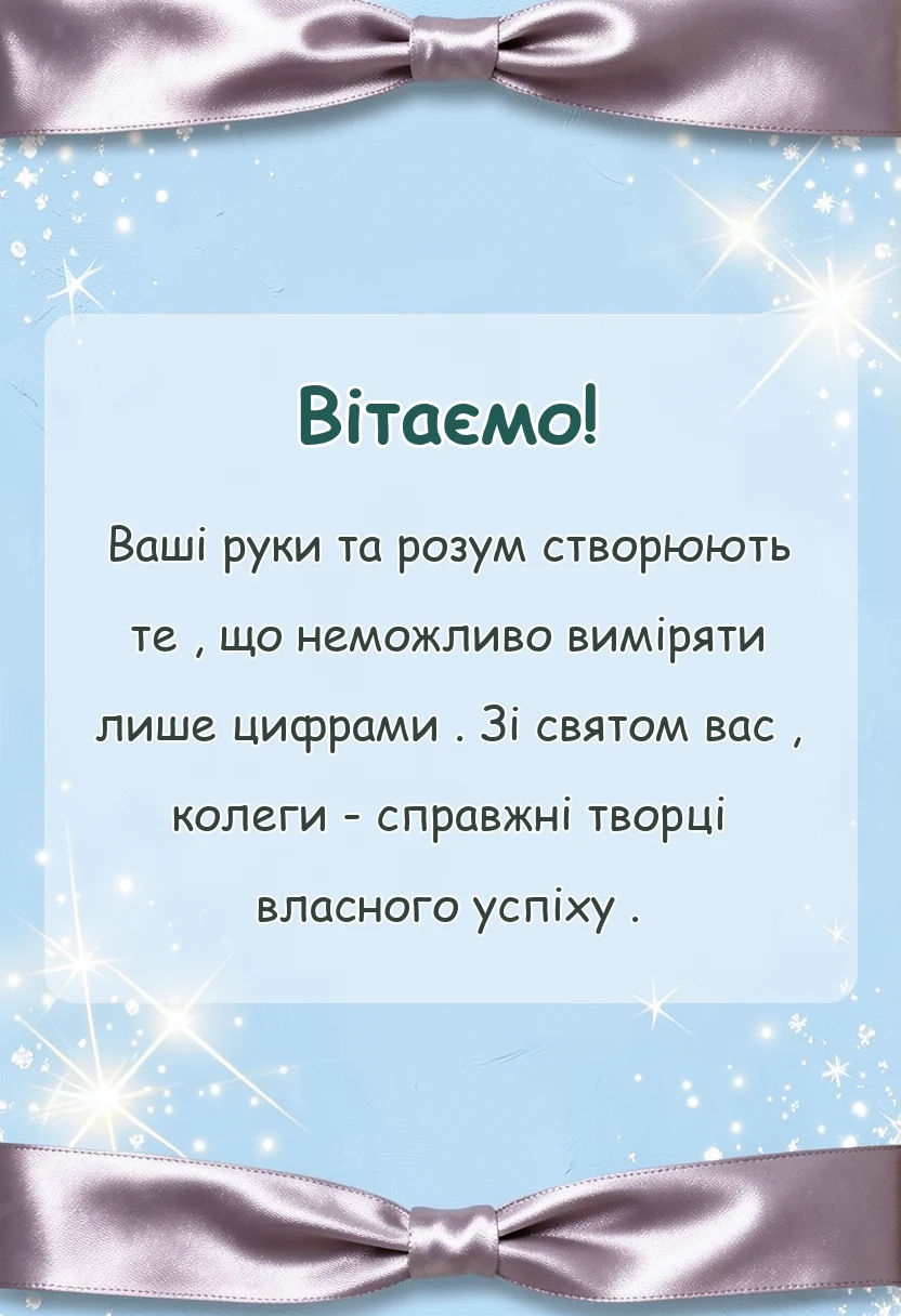 вітальна листівка - привітання з професійним святом для колег і друзів