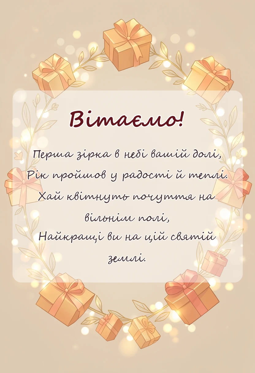 унікальна листівка - побажання на першу річницю весілля