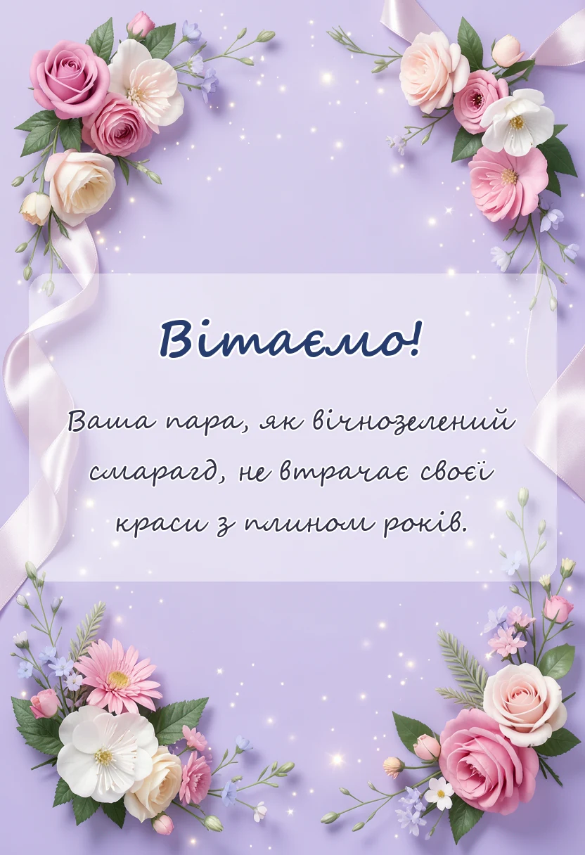 вітальна листівка - привітання з весілля 55 років