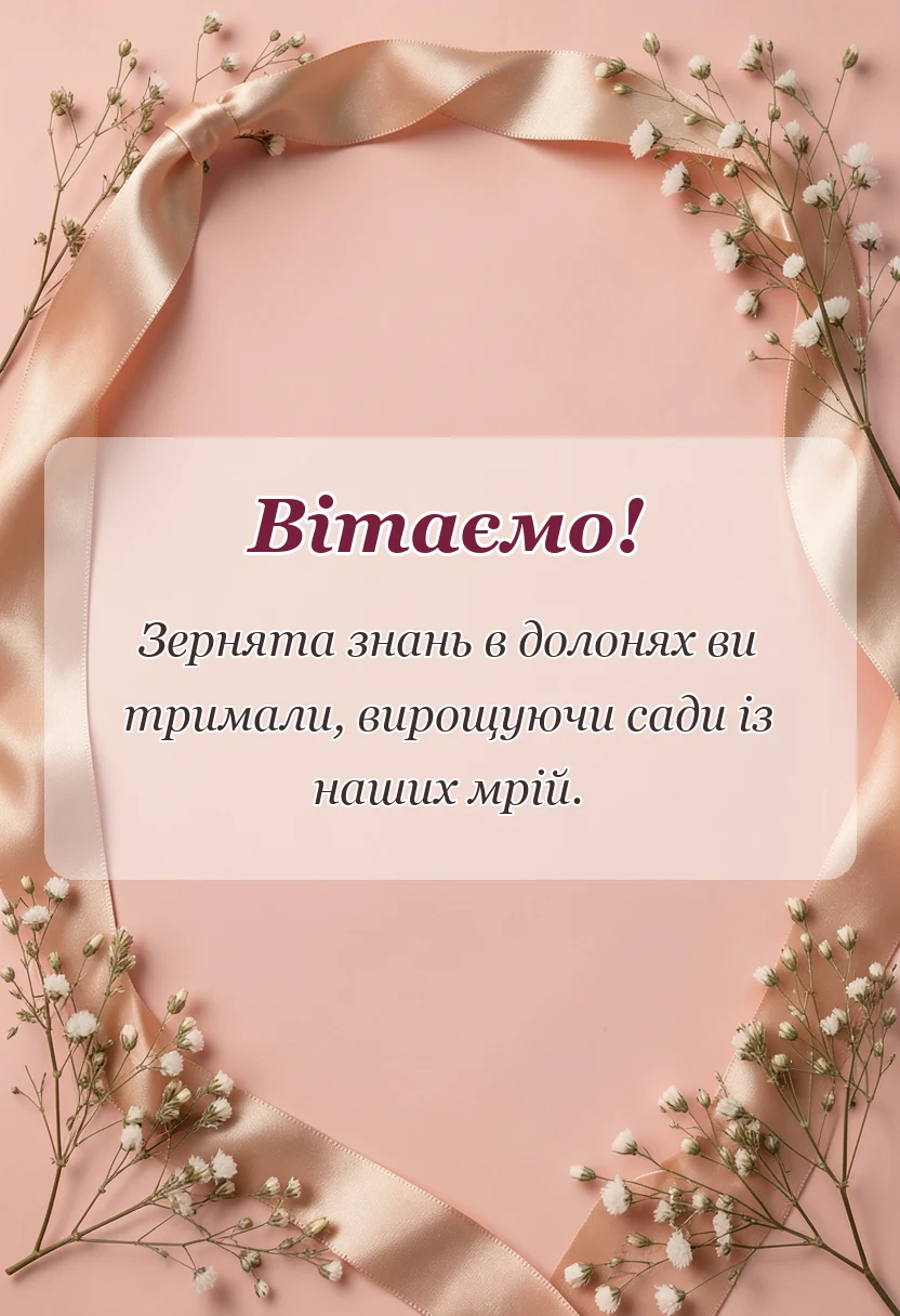 вітальна листівка - привітання з днем вчителя
