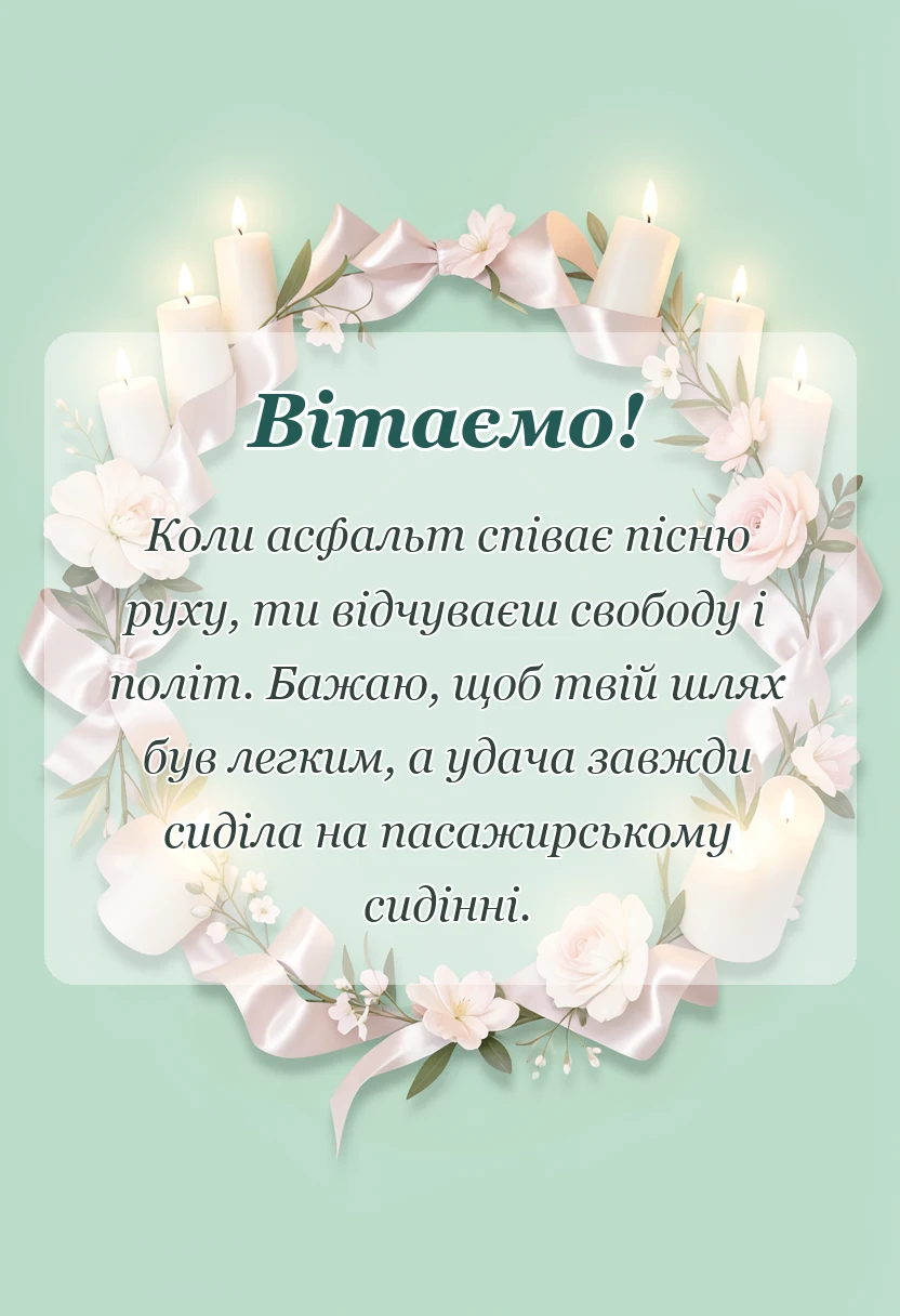 листівка з побажанням - привітання з днем автомобіліста