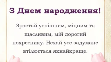 листівка з побажанням - привітання з днем народження хрещенику
