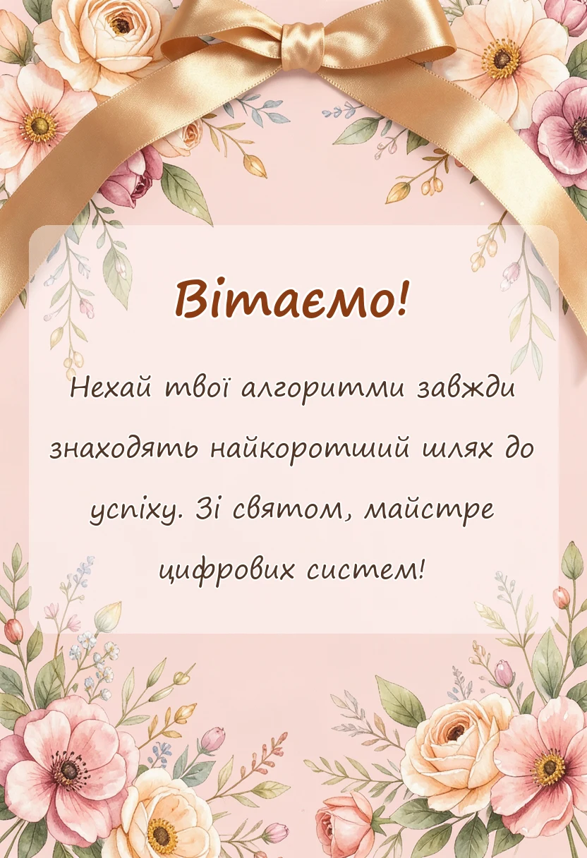 унікальна листівка - привітання з днем програміста