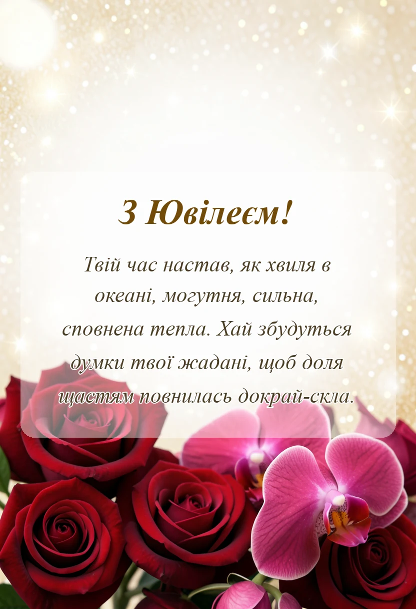 унікальна листівка - привітання з ювілеєм хлопцеві