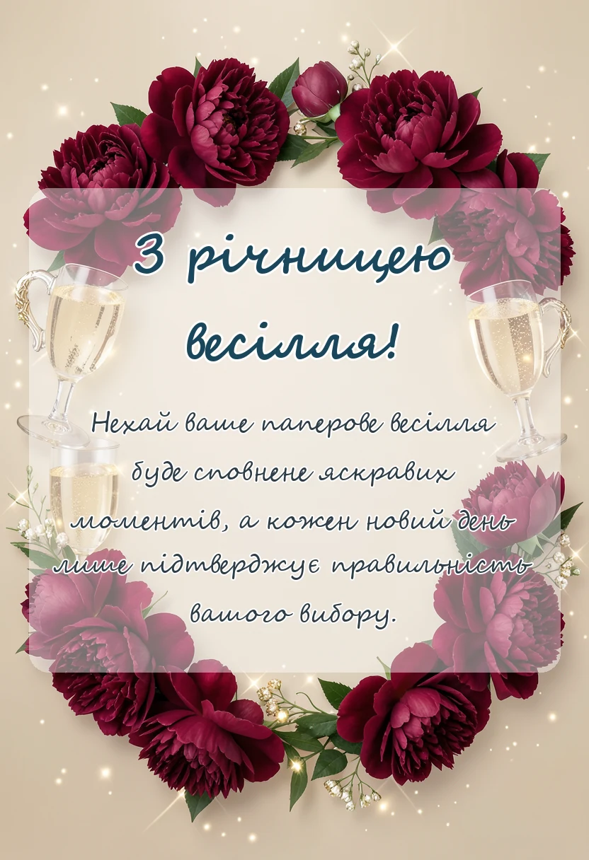 унікальна листівка - картинки з днем весілля паперове весілля