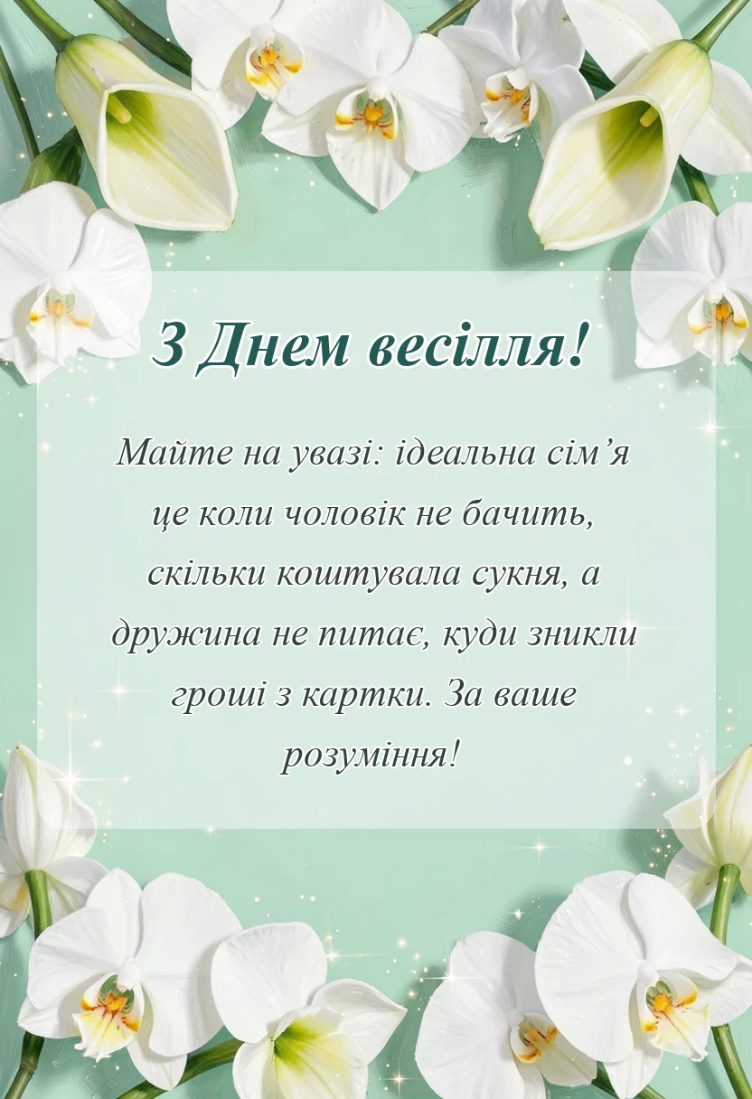 листівка з побажанням - короткі прикольні тости на весілля