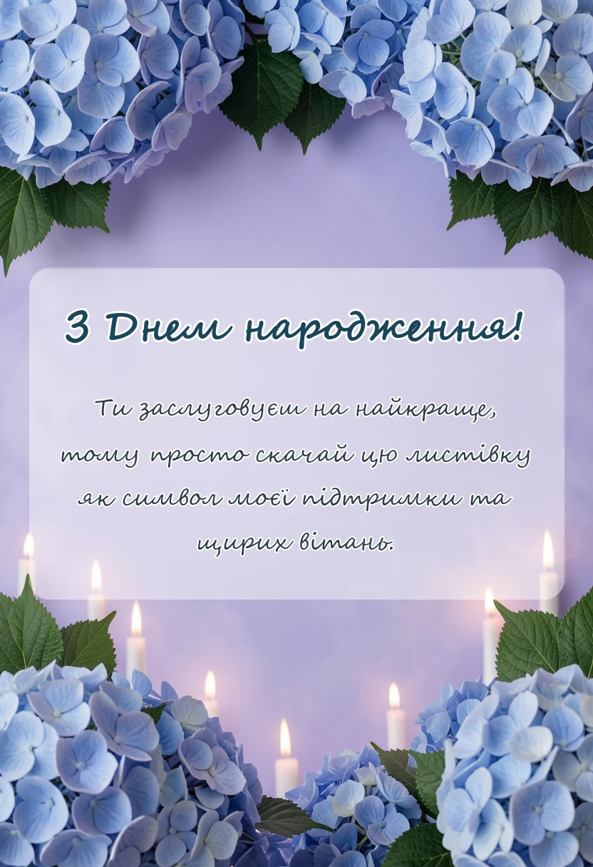 вітальна листівка - скачати листівку з днем народження