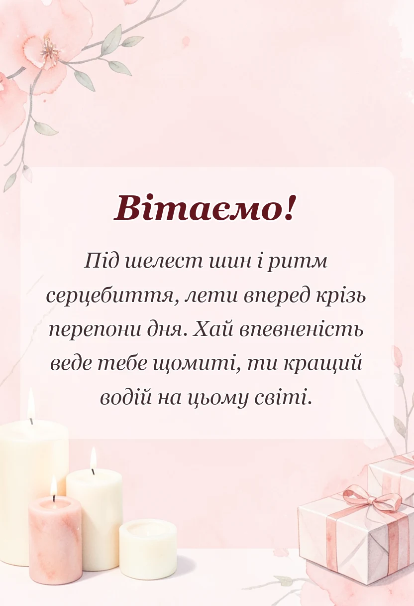 унікальна листівка - привітання з днем автомобіліста