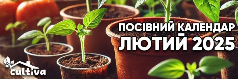 Молоді рослини в горщиках для посіву у лютому