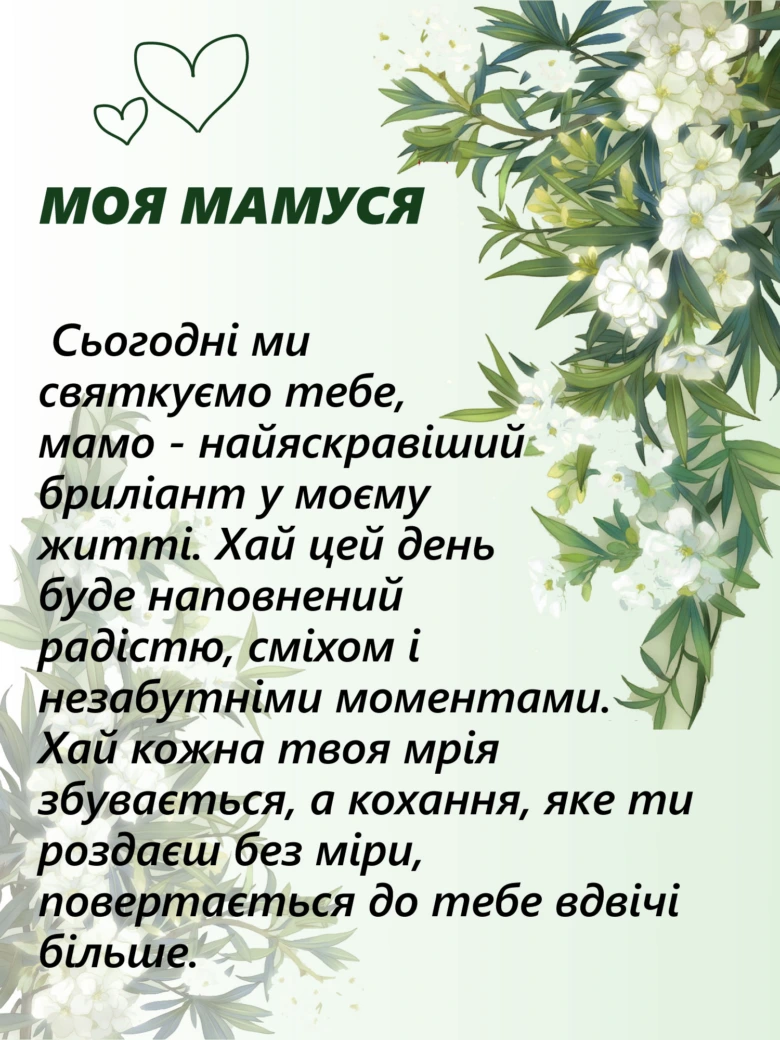 Привітання мамі з днем народження у квітковому стилі