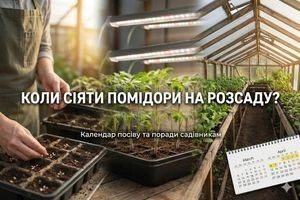 Людина сіє насіння в теплиці з календарем посіву