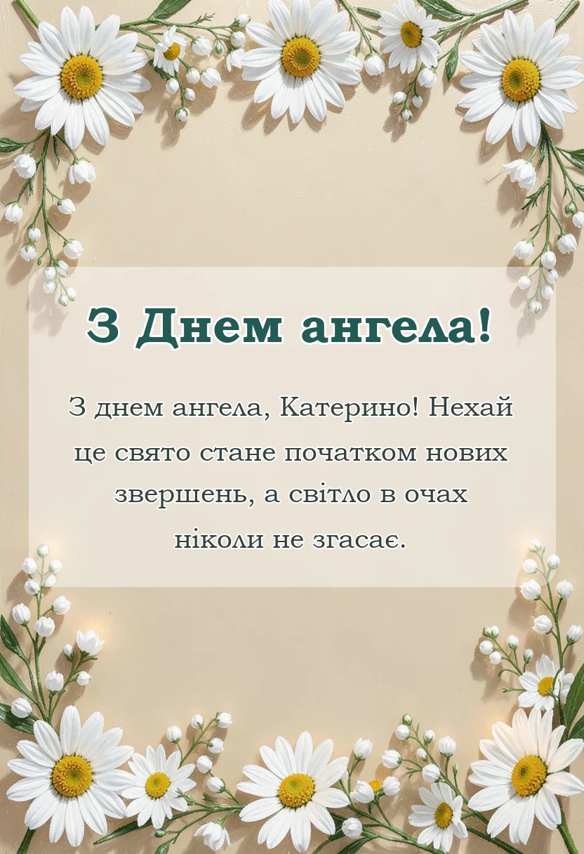 святкова картинка: день ангела катерини привітання