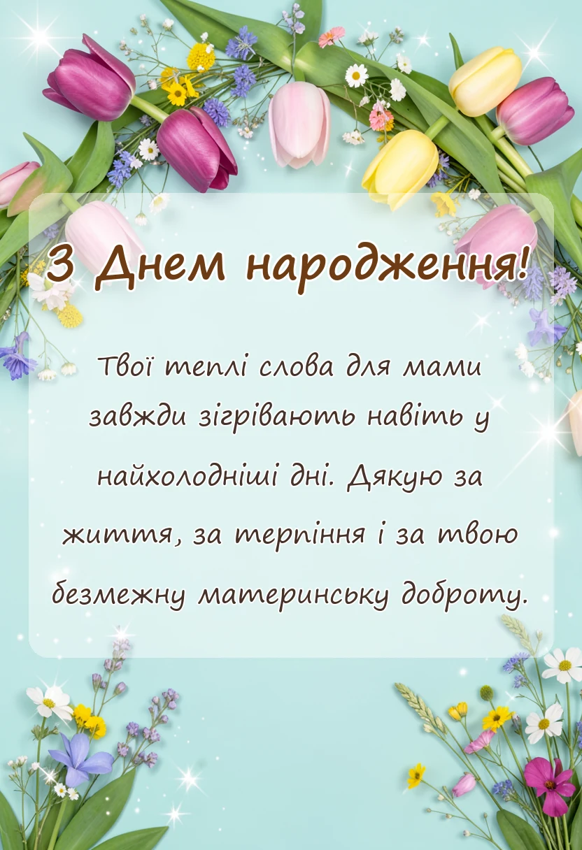 вітальна листівка - дякую мамо за життя вірш
