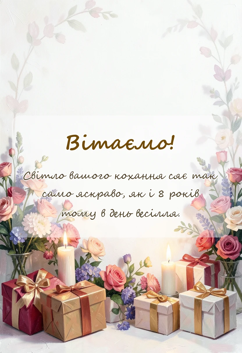 красива листівка: жерстяне весілля 8 років картинки