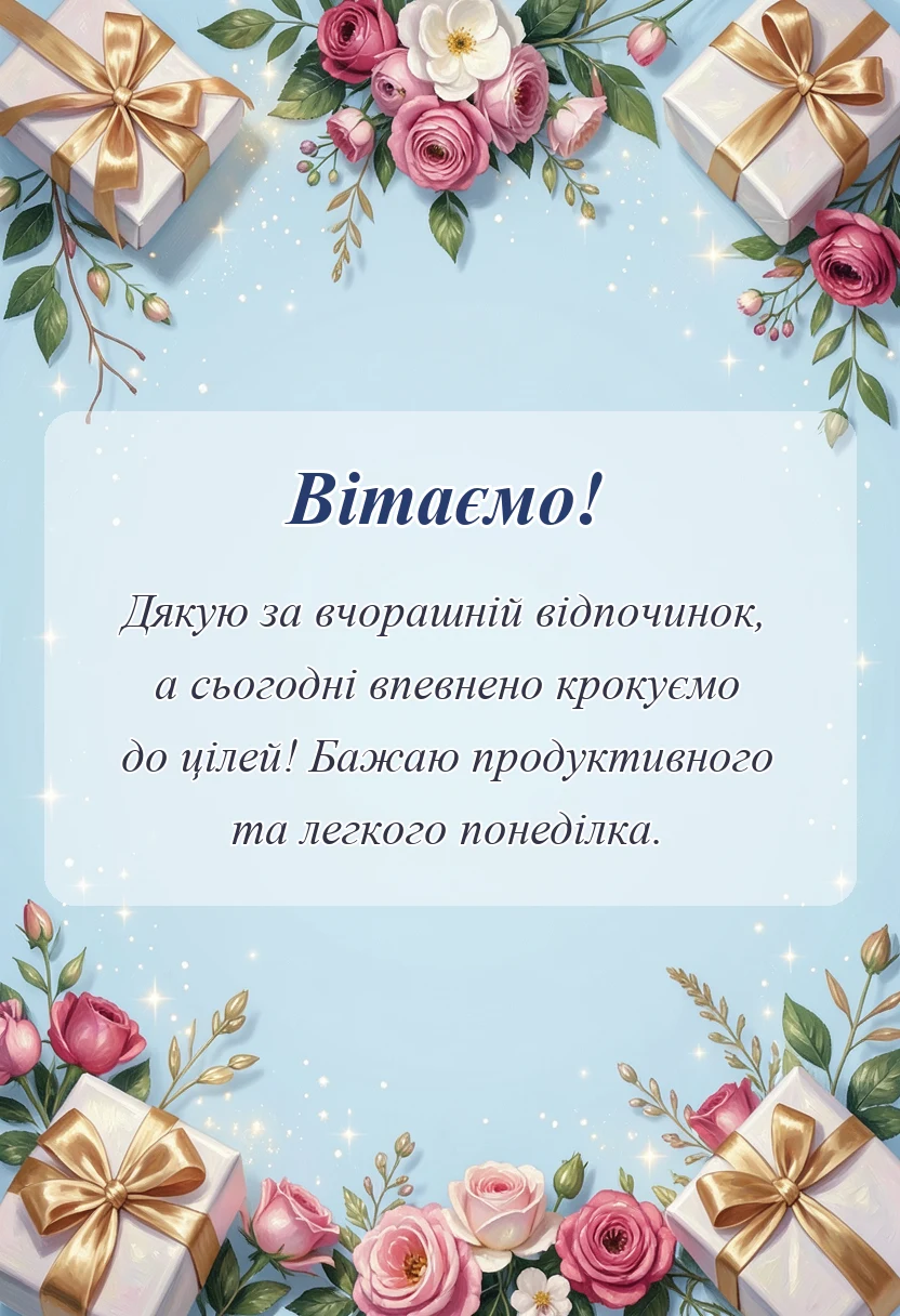 листівка з побажанням - картинки гарного понеділка
