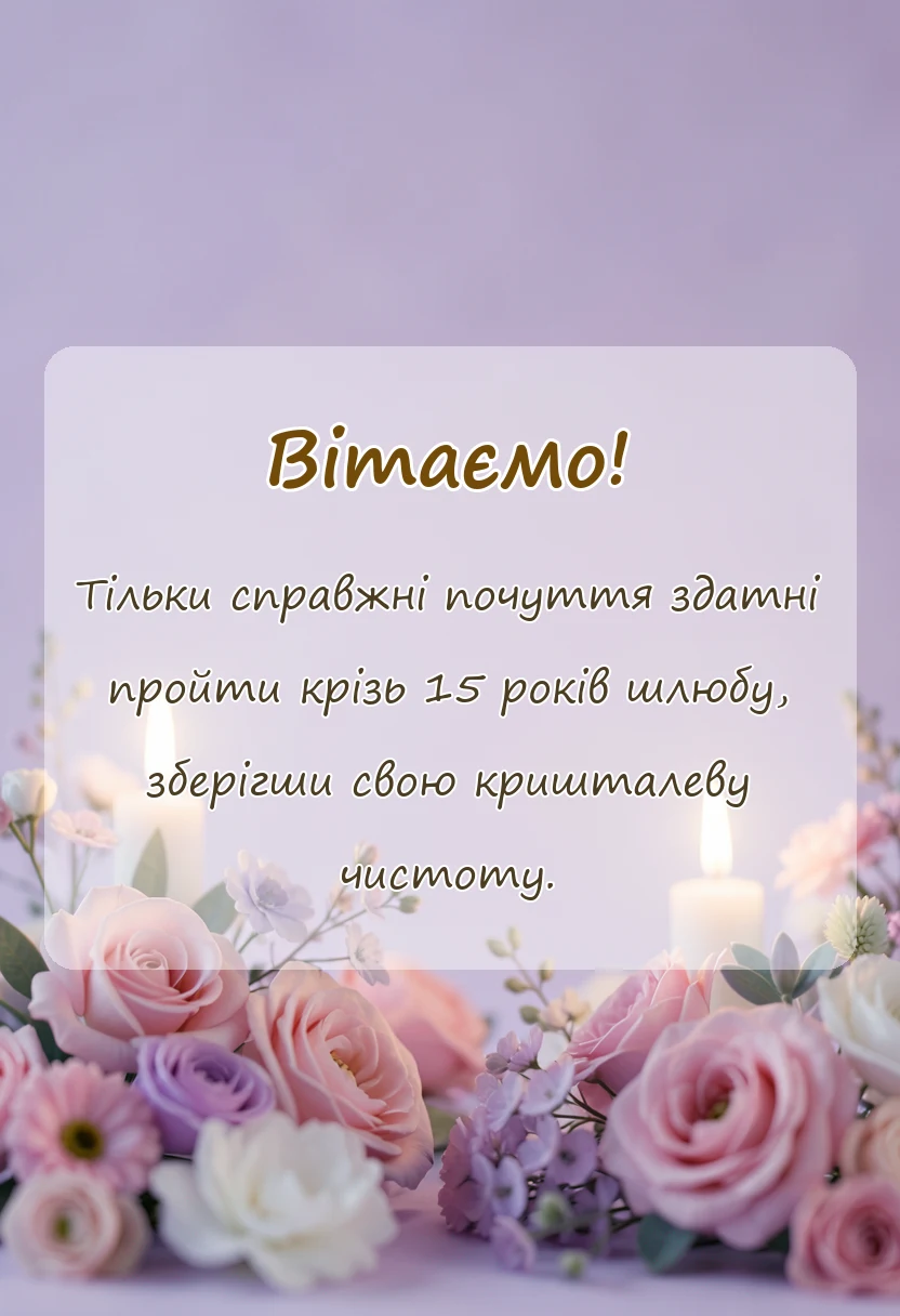 красива листівка: картинки з кришталевим весіллям