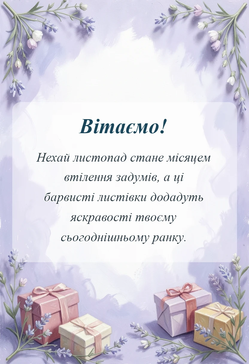 красива листівка: картинки з першим днем листопада