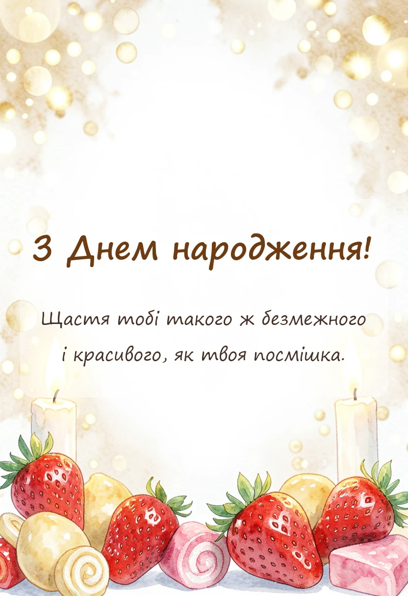 унікальна листівка - побажання гарній жінці