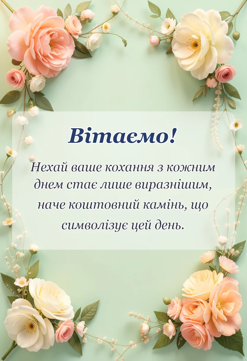 вітальна листівка - привітання з 14 роками весілля