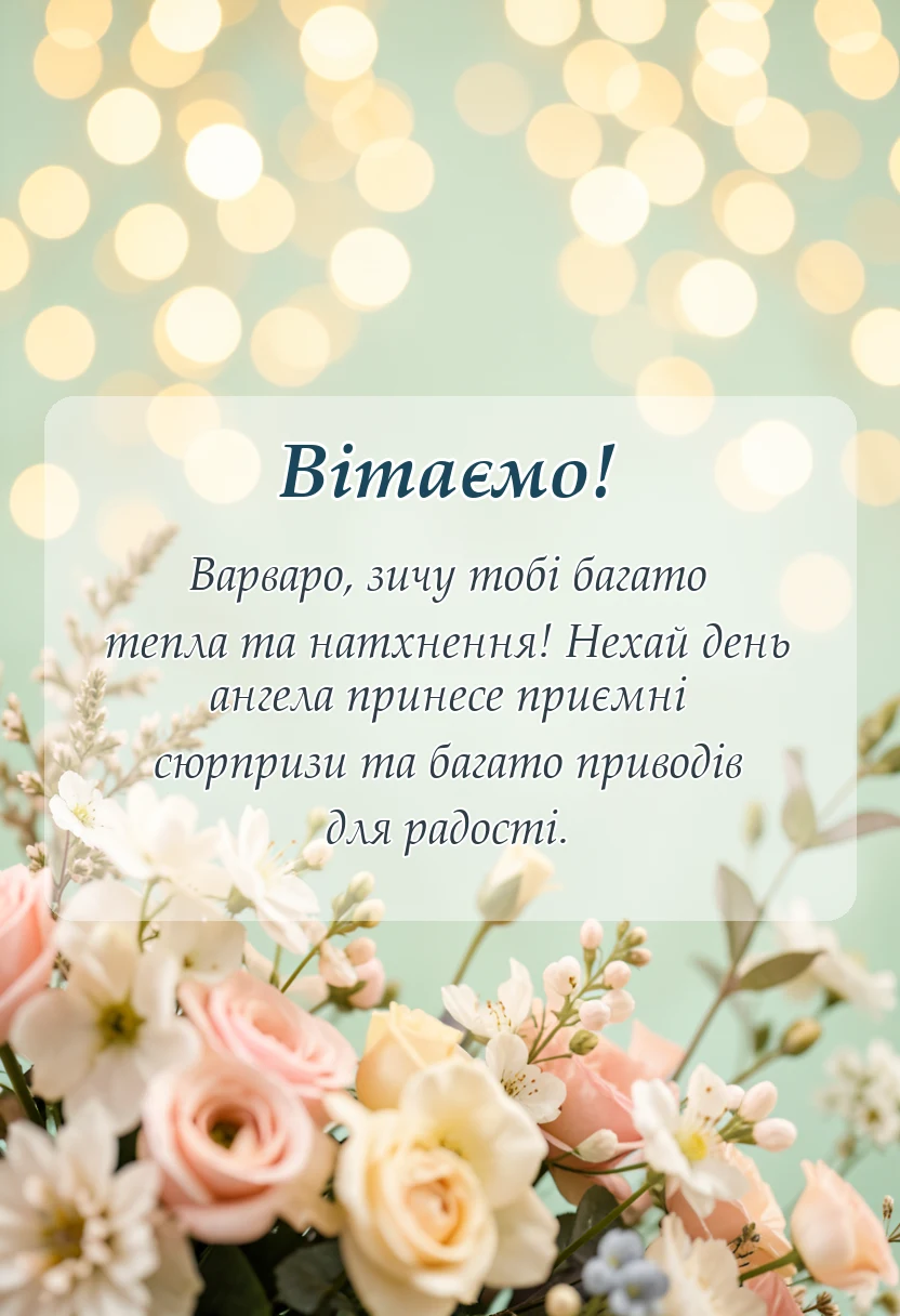 вітальна листівка - привітання з днем варвари