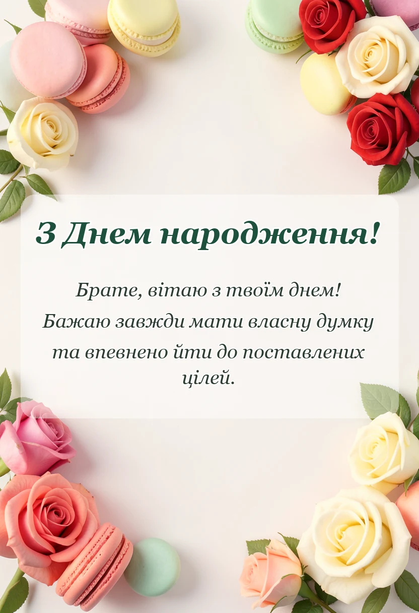 вітальна листівка - привітання з днем народження двоюрідному брату своїми словами картинки