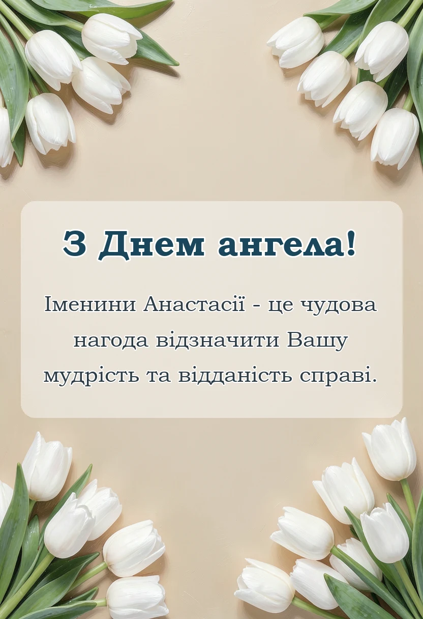 красива листівка: день ангела анастасії привітання