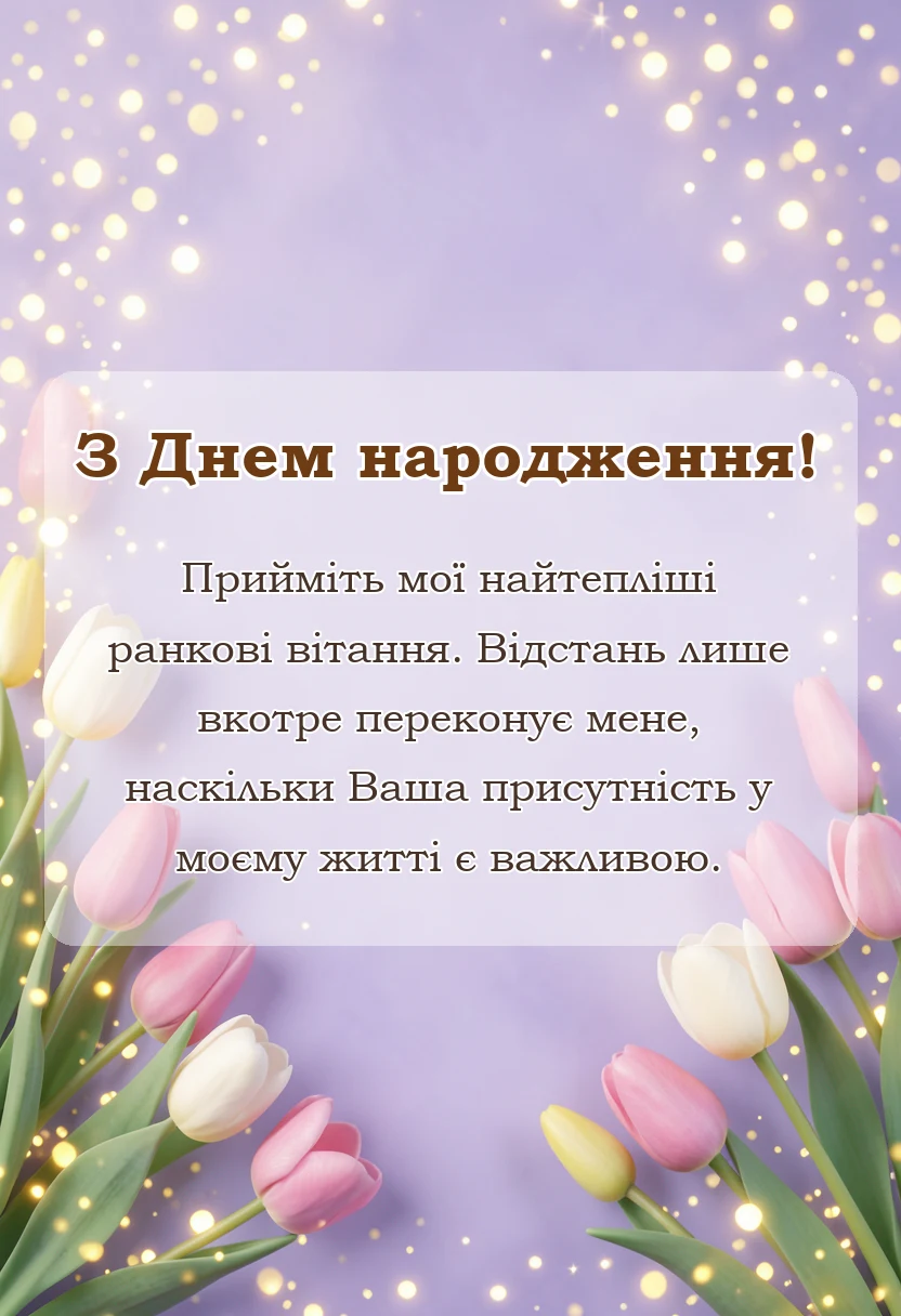 листівка з побажанням - доброго ранку коханому на відстані привітання