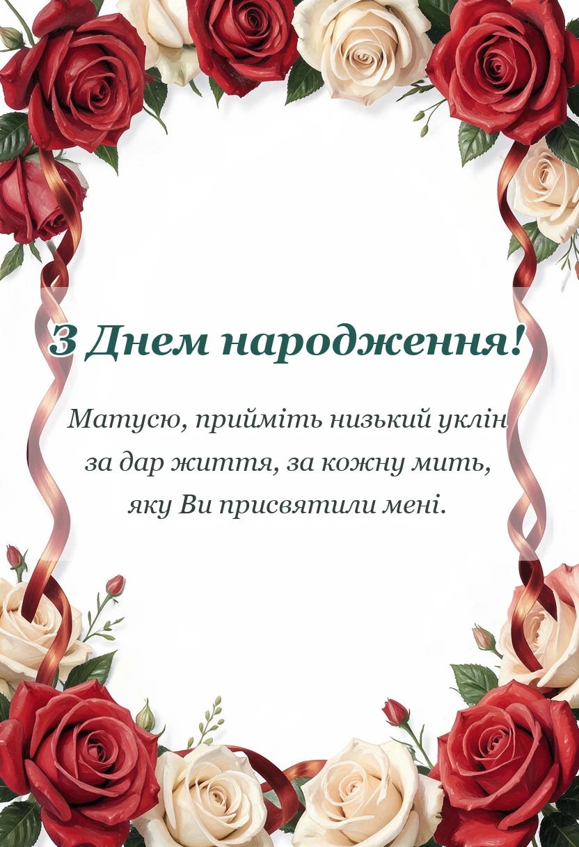 унікальна листівка - дякую мамо за життя вірш