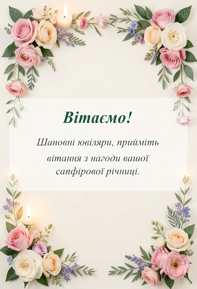 красива листівка: картинки з 45 роками весілля