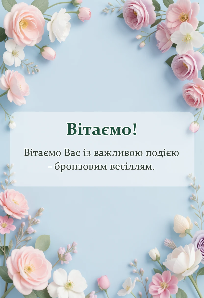 листівка з побажанням - картинки з бронзовим весіллям