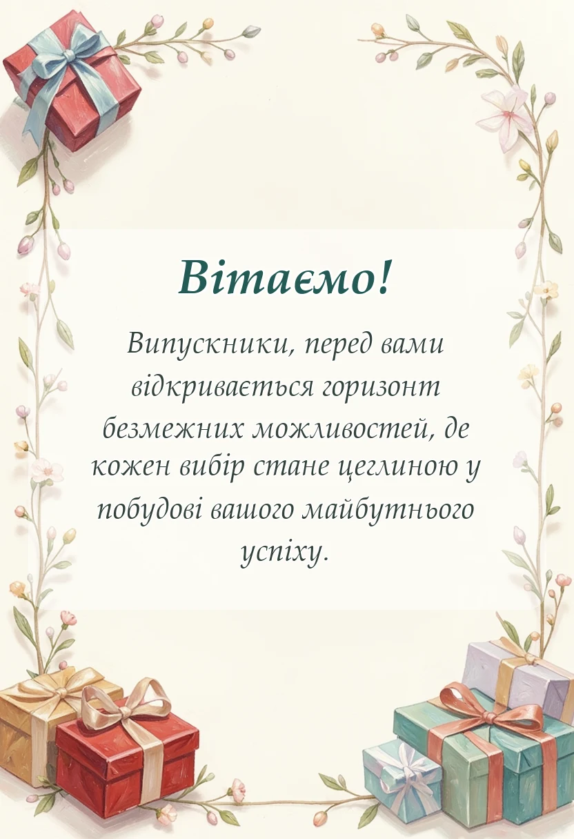 вітальна листівка - оригінальні привітання для випускників