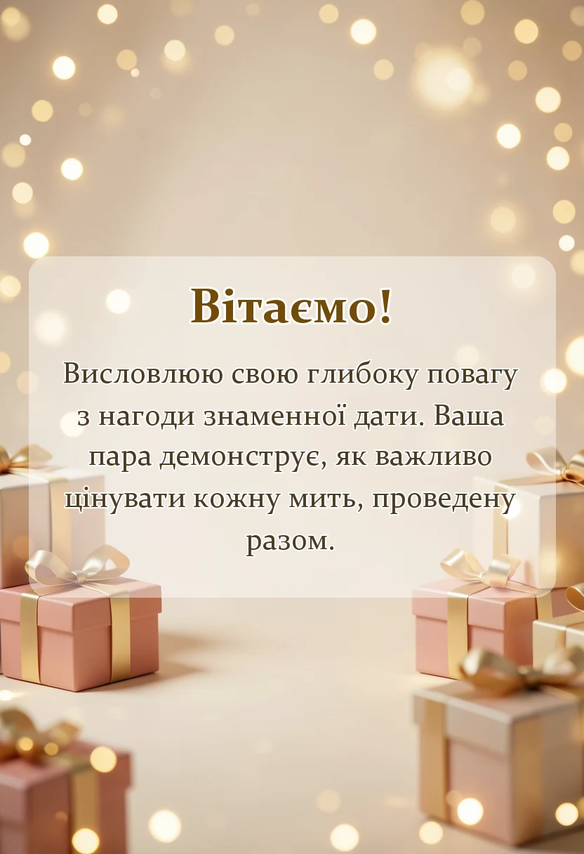 красива листівка: привітання з 25 років весілля