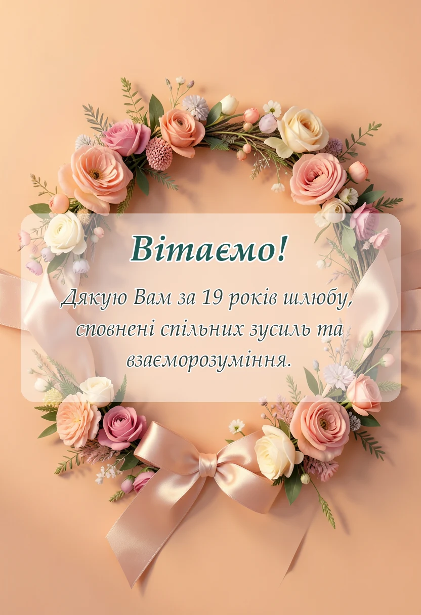святкова картинка: привітання з гранатовою річницею чоловіку