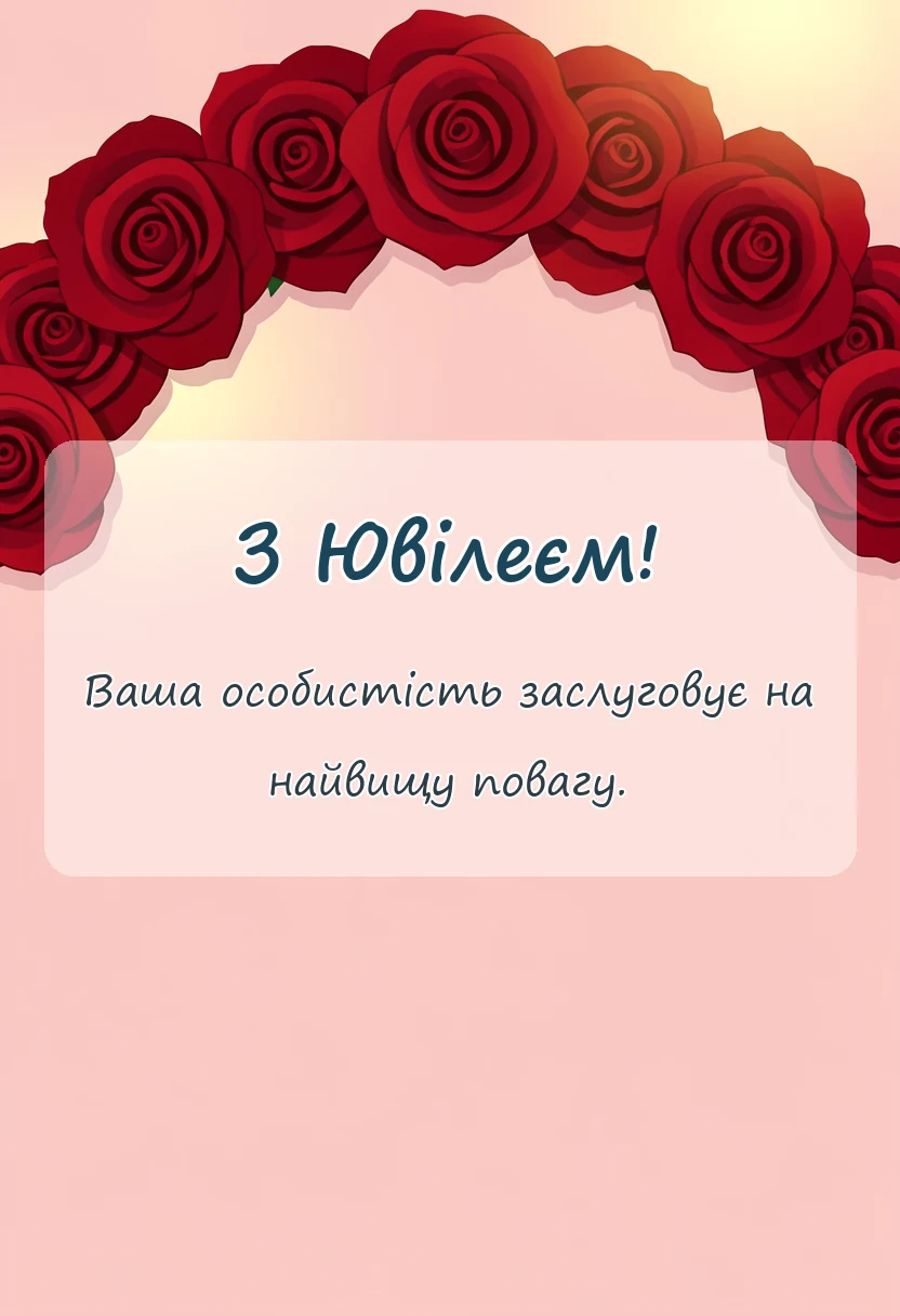 вітальна листівка - гарні привітання з ювілеєм жінці