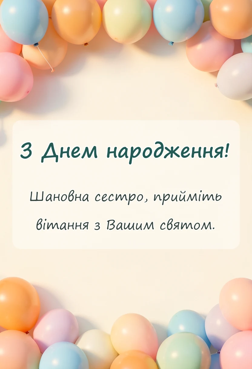 красива листівка: привітання з днем народження двоюрідній сестрі