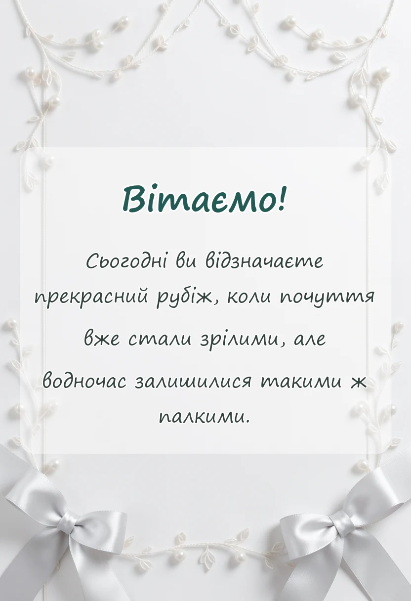 листівка з побажанням - гарні привітання на 3 роки весілля