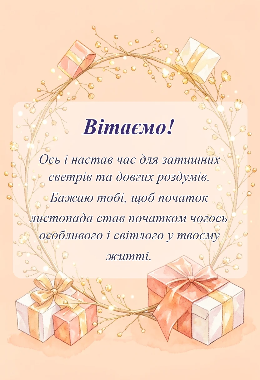 красива листівка: картинки з першим днем листопада