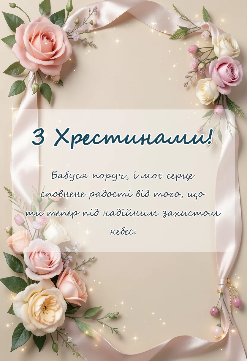 красива листівка: побажання на хрещення дитини