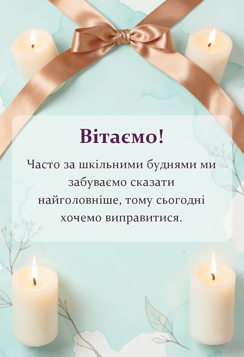 унікальна листівка - подяка вчителю від батьків своїми словами