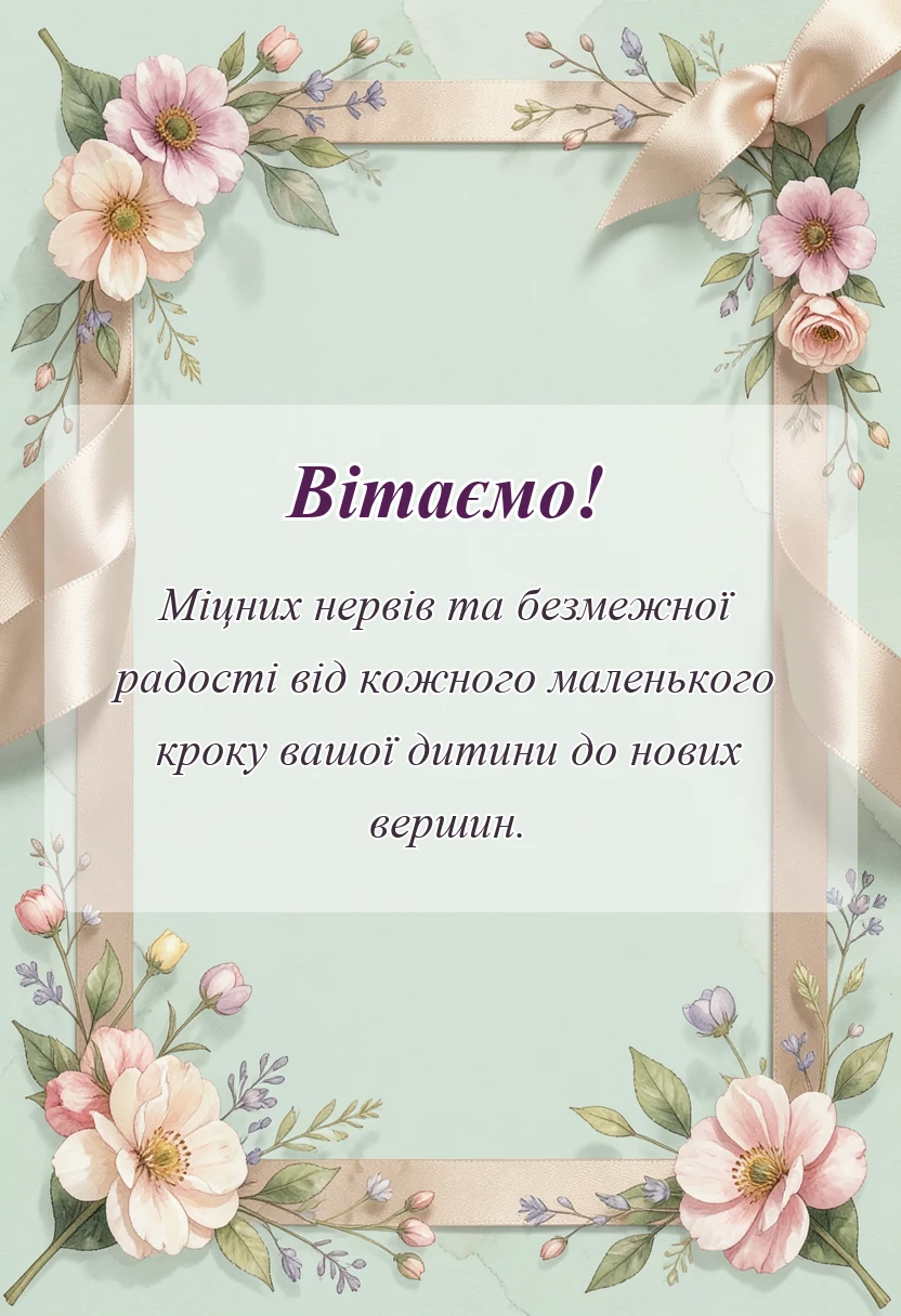 листівка з побажанням - привітання батькам з початком навчального року