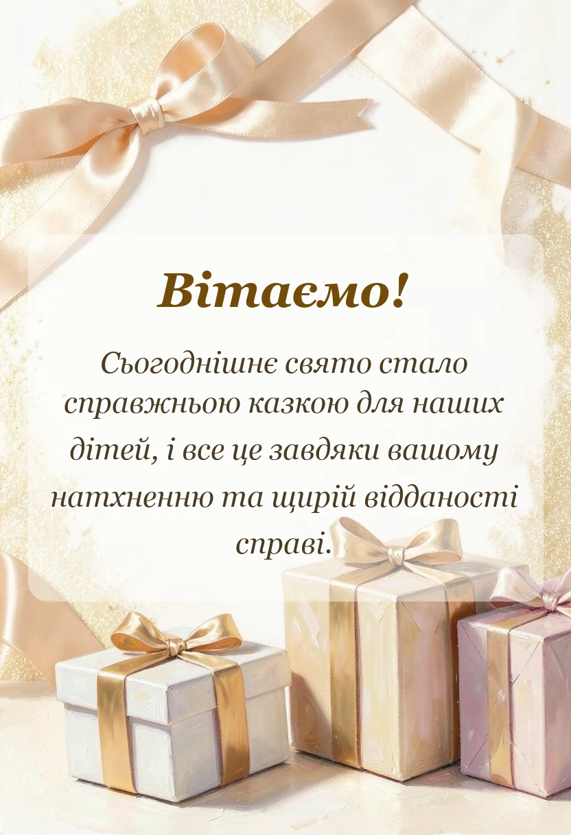 красива листівка: подяка вихователям за свято від батьків