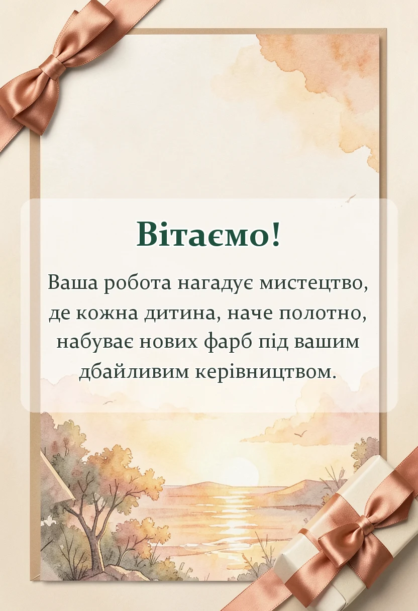 красива листівка: подяка вчителю від батьків своїми словами