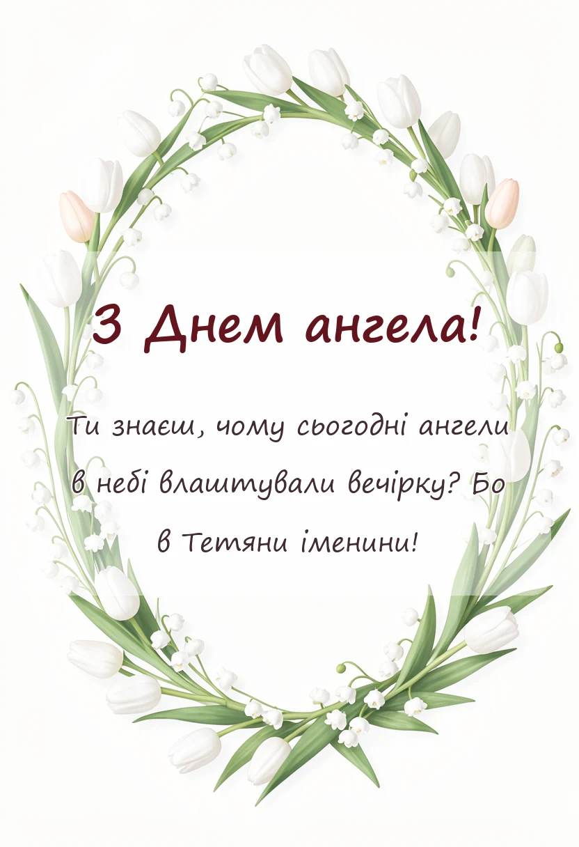 листівка з побажанням - день ангела тетяни