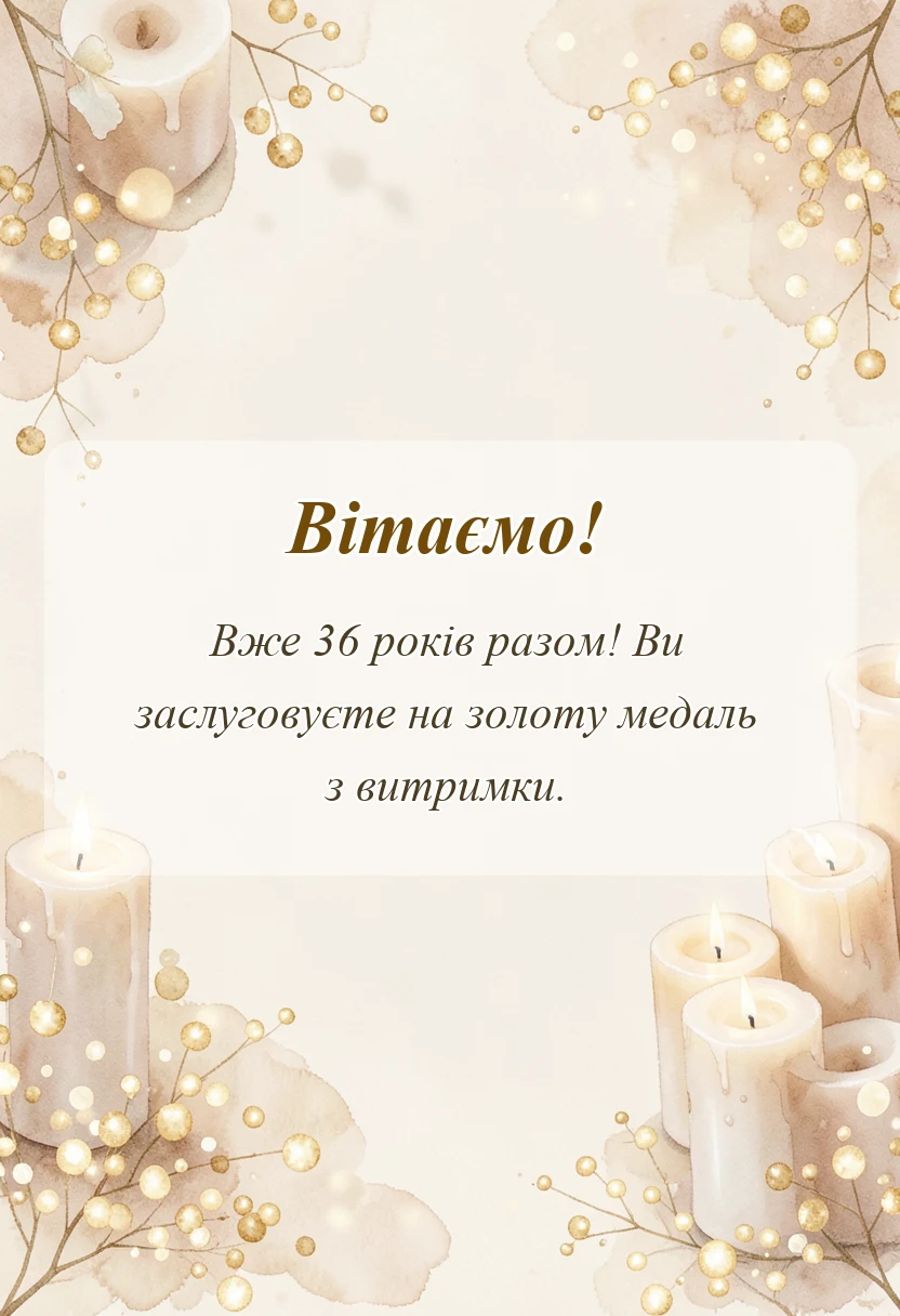 красива листівка: картинки з 36 роками весілля