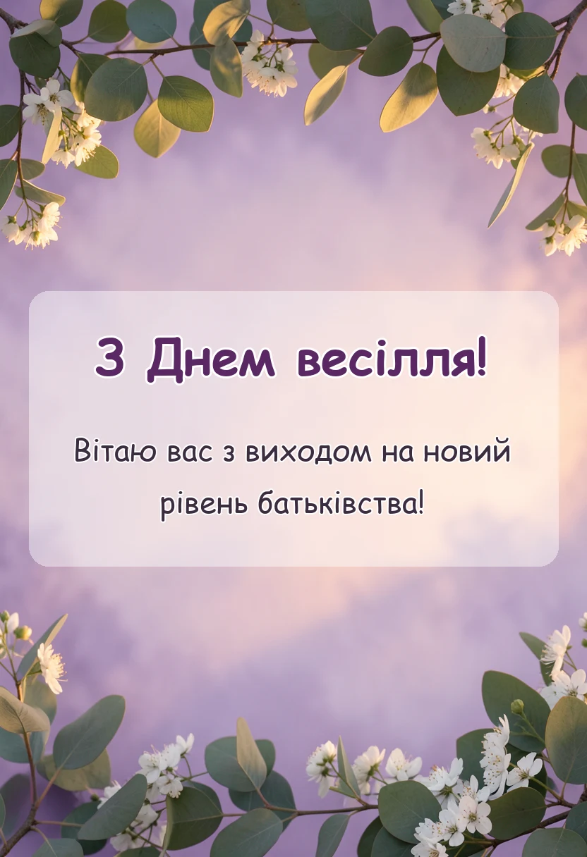 вітальна листівка - вітання батькам з одруженням сина своїми словами