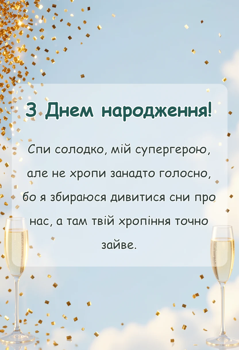 красива листівка: побажання на добраніч для чоловіка