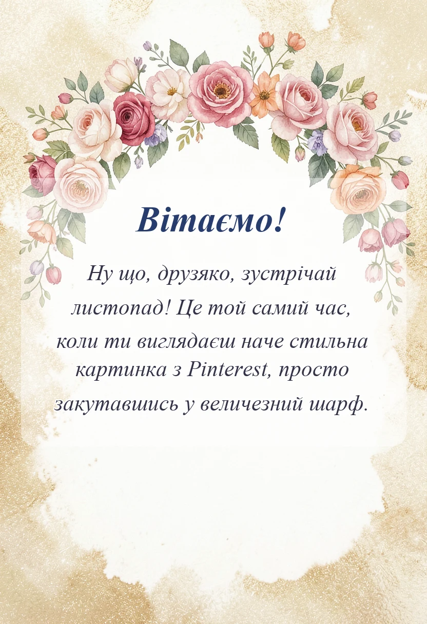 красива листівка: привіт листопад картинки