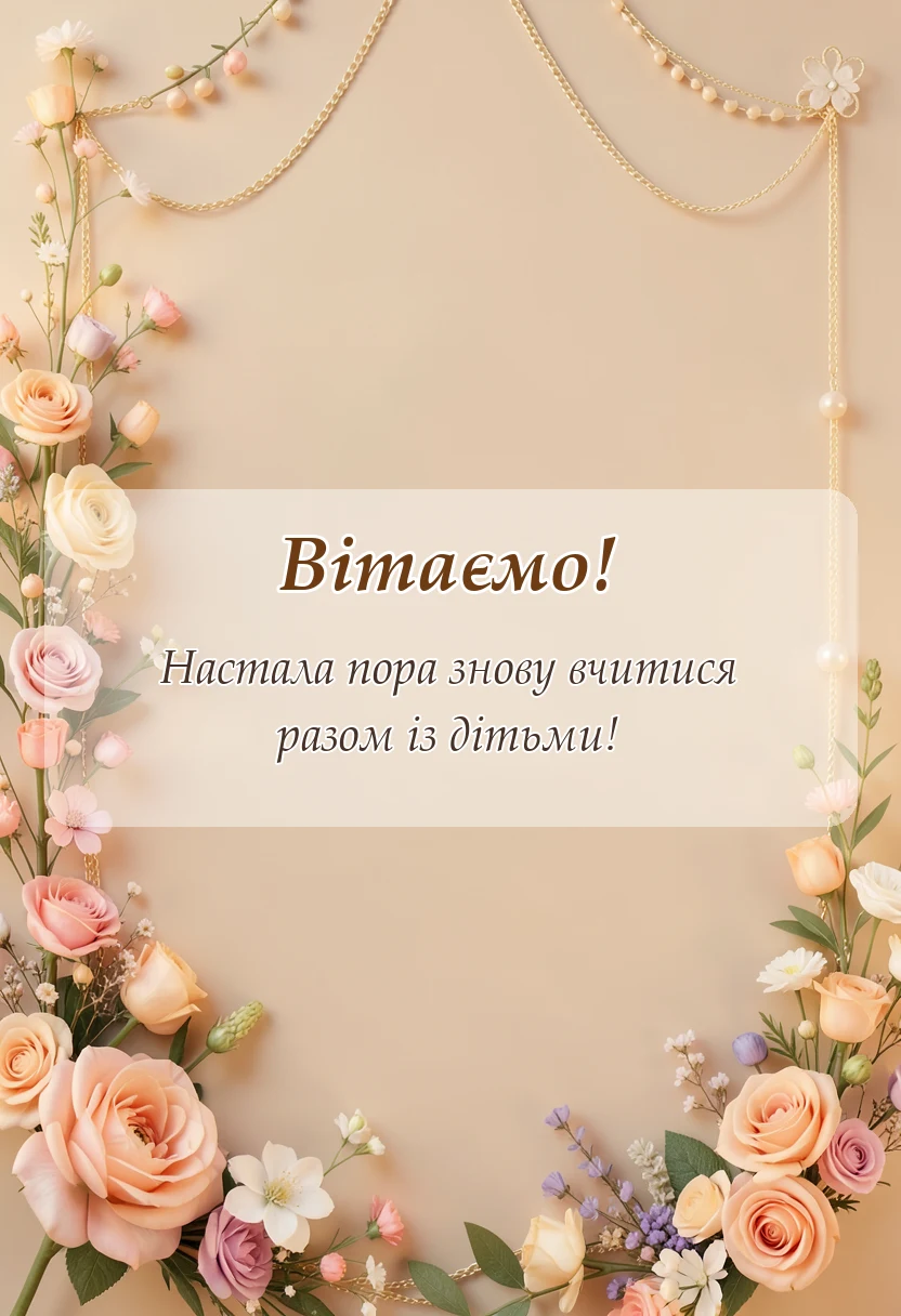 унікальна листівка - привітання батькам з початком навчального року