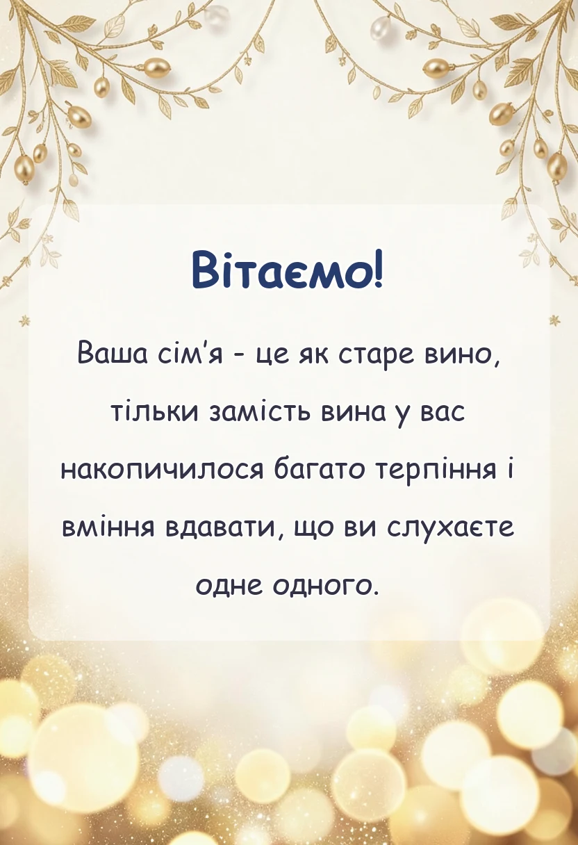 унікальна листівка - привітання з 25 років весілля